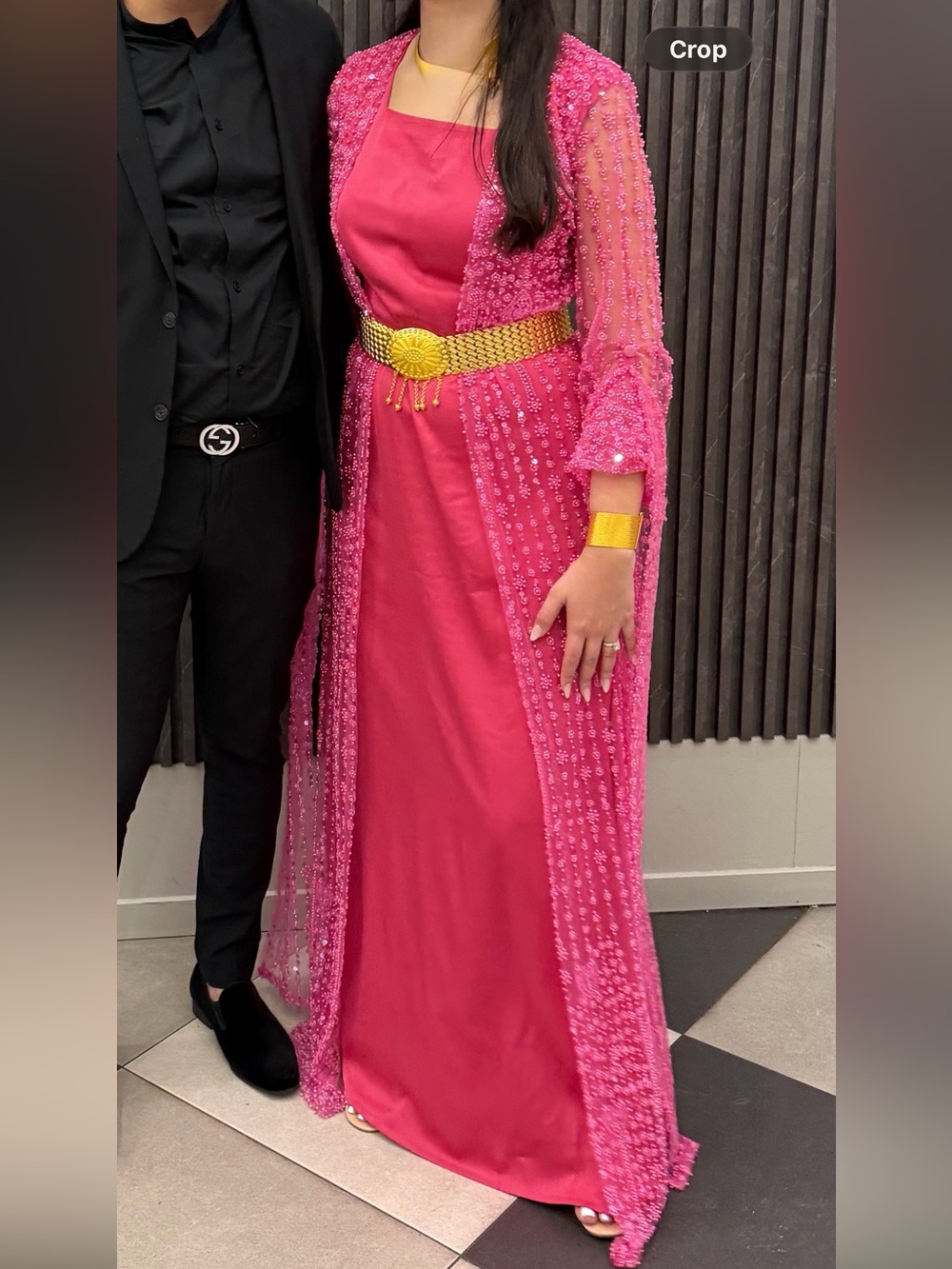 PINK KURDISH TRADITIONAL DRESS-CUSTOM MADE,LONG LENGTH FITS SIZE M- L ADJUSTABLE - Picture 2 of 2